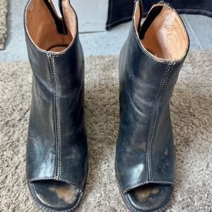 BED|STU Black Leather Ankle Booties